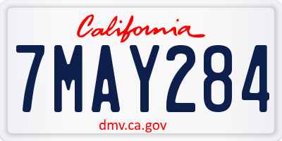 CA license plate 7MAY284
