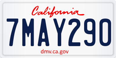 CA license plate 7MAY290