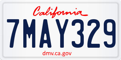 CA license plate 7MAY329