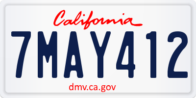 CA license plate 7MAY412