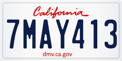 CA license plate 7MAY413