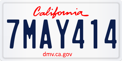 CA license plate 7MAY414