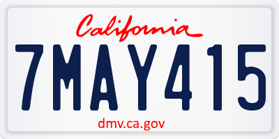 CA license plate 7MAY415