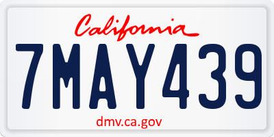 CA license plate 7MAY439