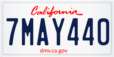 CA license plate 7MAY440