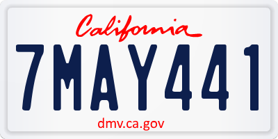 CA license plate 7MAY441