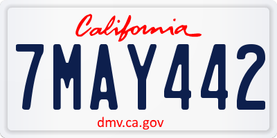 CA license plate 7MAY442