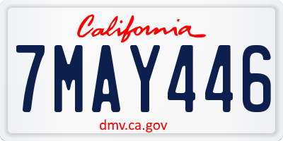 CA license plate 7MAY446