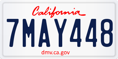 CA license plate 7MAY448