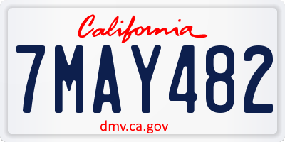 CA license plate 7MAY482