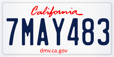 CA license plate 7MAY483