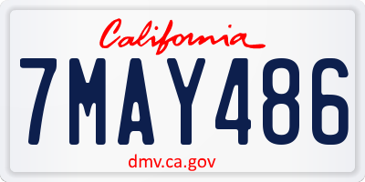 CA license plate 7MAY486