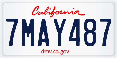 CA license plate 7MAY487