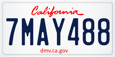 CA license plate 7MAY488
