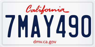 CA license plate 7MAY490