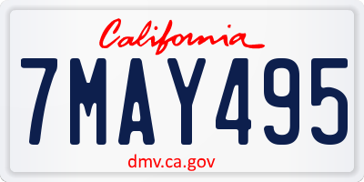 CA license plate 7MAY495
