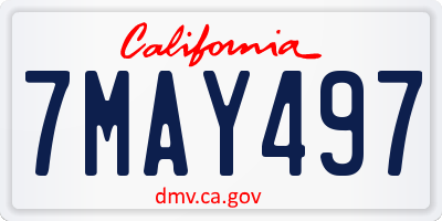 CA license plate 7MAY497