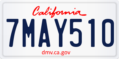 CA license plate 7MAY510