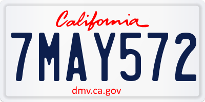 CA license plate 7MAY572