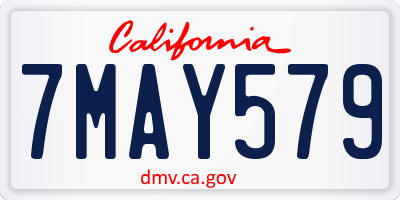 CA license plate 7MAY579