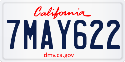 CA license plate 7MAY622
