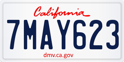 CA license plate 7MAY623
