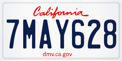 CA license plate 7MAY628