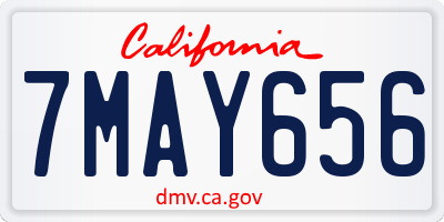 CA license plate 7MAY656