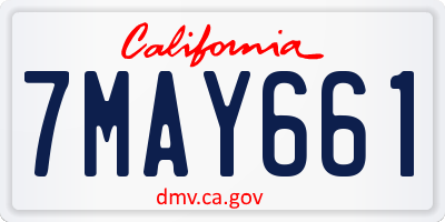 CA license plate 7MAY661