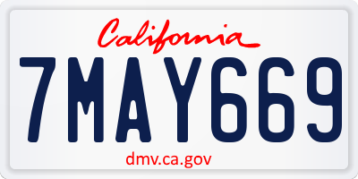 CA license plate 7MAY669