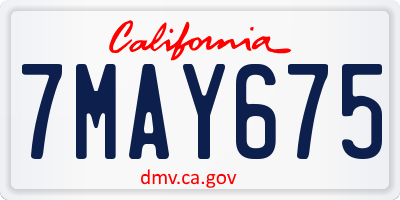 CA license plate 7MAY675