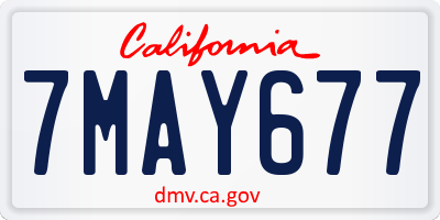 CA license plate 7MAY677