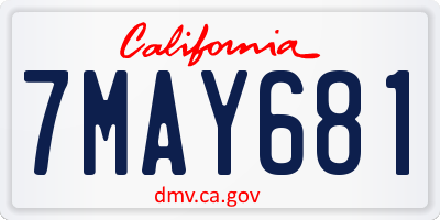 CA license plate 7MAY681