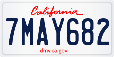 CA license plate 7MAY682