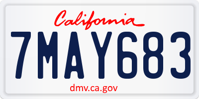 CA license plate 7MAY683