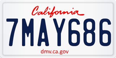 CA license plate 7MAY686