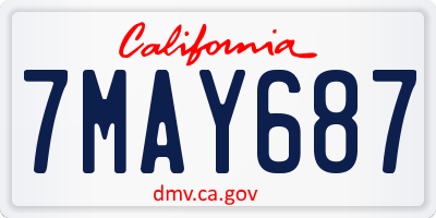 CA license plate 7MAY687