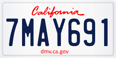 CA license plate 7MAY691