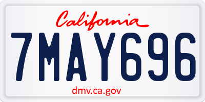 CA license plate 7MAY696