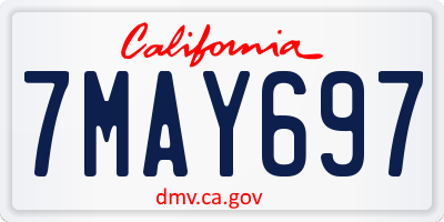 CA license plate 7MAY697