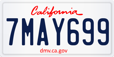 CA license plate 7MAY699