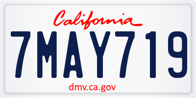 CA license plate 7MAY719
