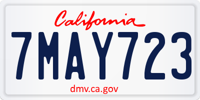 CA license plate 7MAY723