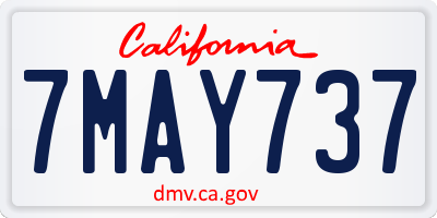 CA license plate 7MAY737
