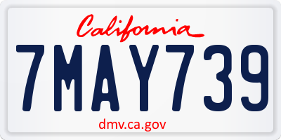 CA license plate 7MAY739