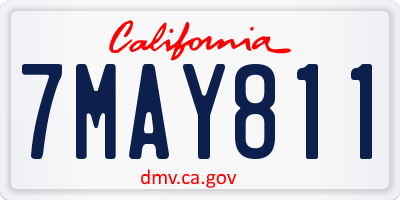 CA license plate 7MAY811