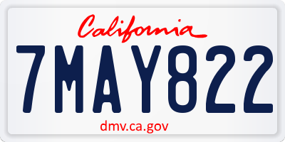 CA license plate 7MAY822