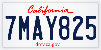 CA license plate 7MAY825