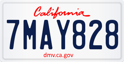 CA license plate 7MAY828