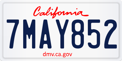 CA license plate 7MAY852